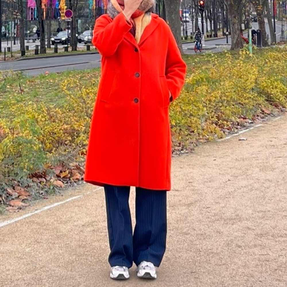 H&M wool coat orange